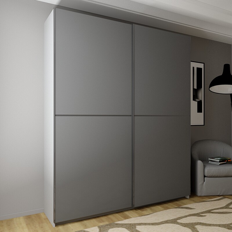 实木现代简约滑动主卧卧室15米轻奢整体衣柜定制衣柜