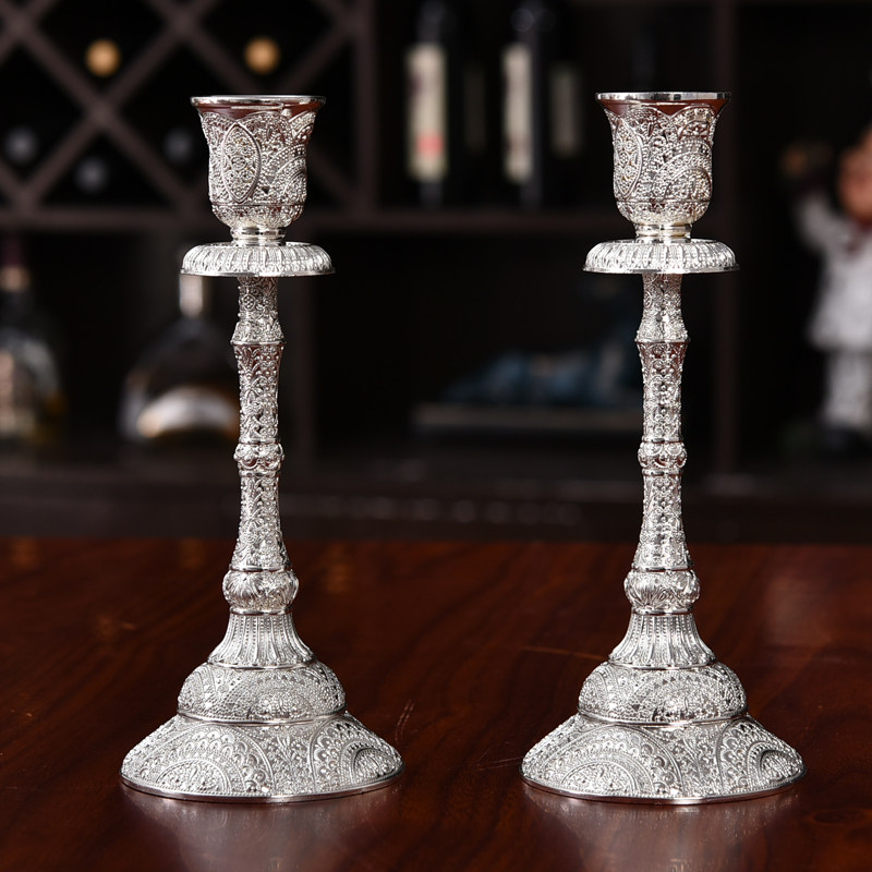 烛台欧式锌合金电镀蜡烛婚庆婚礼宴会家居饰品摄影烛台