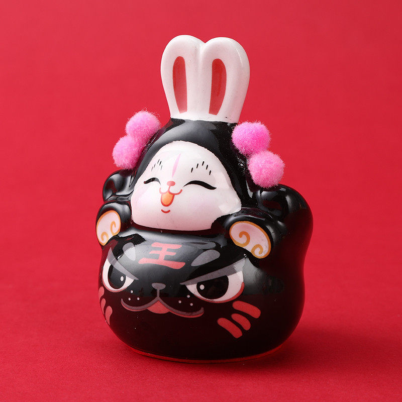 程老师北京兔爷儿手工陶瓷兔儿爷摆件中国风出国礼物送老外纪念品