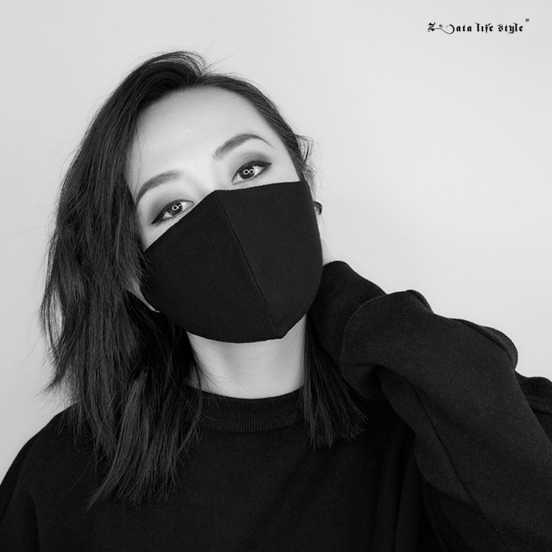 黑色立体纯棉口罩男女潮款夏季防晒透气秋冬可插滤片防风-zata life