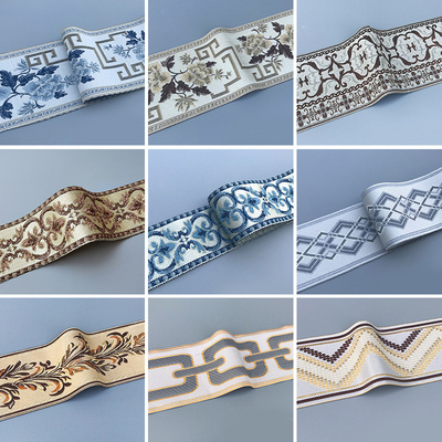 腰线墙布壁布接缝不够高热拼接5公分客厅压条墙贴