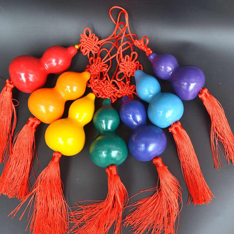 葫芦七彩彩葫芦葫芦娃儿童礼品玩具装饰品挂件彩绘葫芦