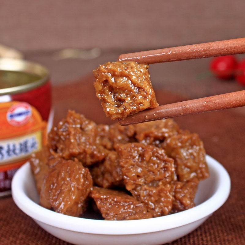 梅林蜜汁烤麸罐头198g上海面筋烤夫速食即食肉制品