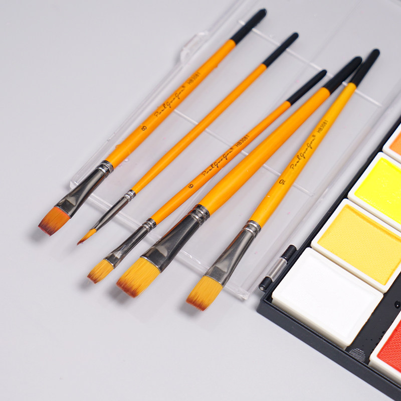 人体彩绘刷排笔刷尖头勾勒轮廓油彩平头面部专业化妆