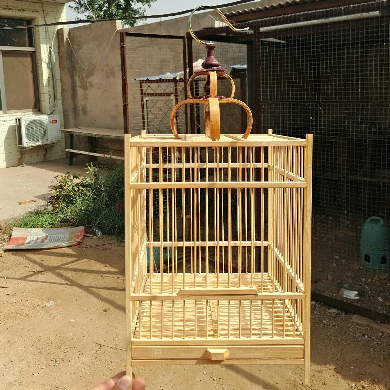 画眉雀笼喂食自制竹制器具长方形加粗鸟食鸟笼笼子