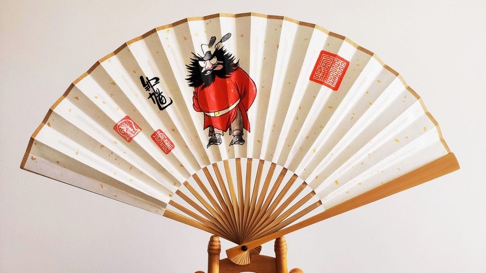 手绘御览乾隆扇子国风中国竹制八寸折扇礼物扇子
