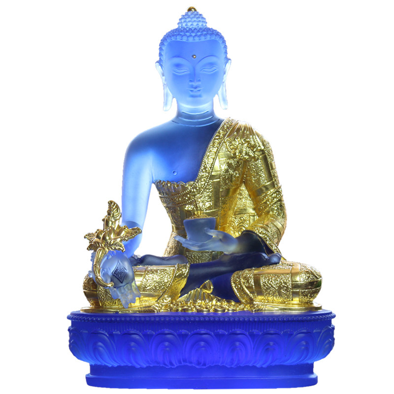 药师不同8寸琉璃七佛七种手势颜色师法琉璃光摆件