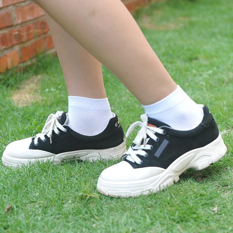 夏季薄款纯白色白色棉船袜男童女童运动上学学生船袜