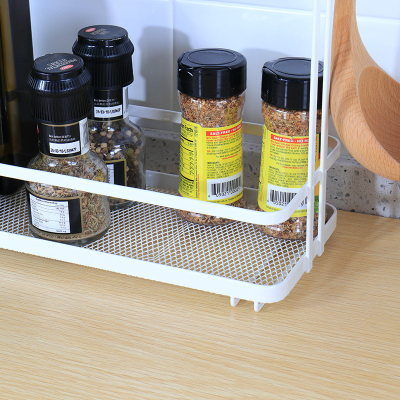 贺里gulek小清新铁艺双层调味瓶架厨房置物架调味料架储物收纳架