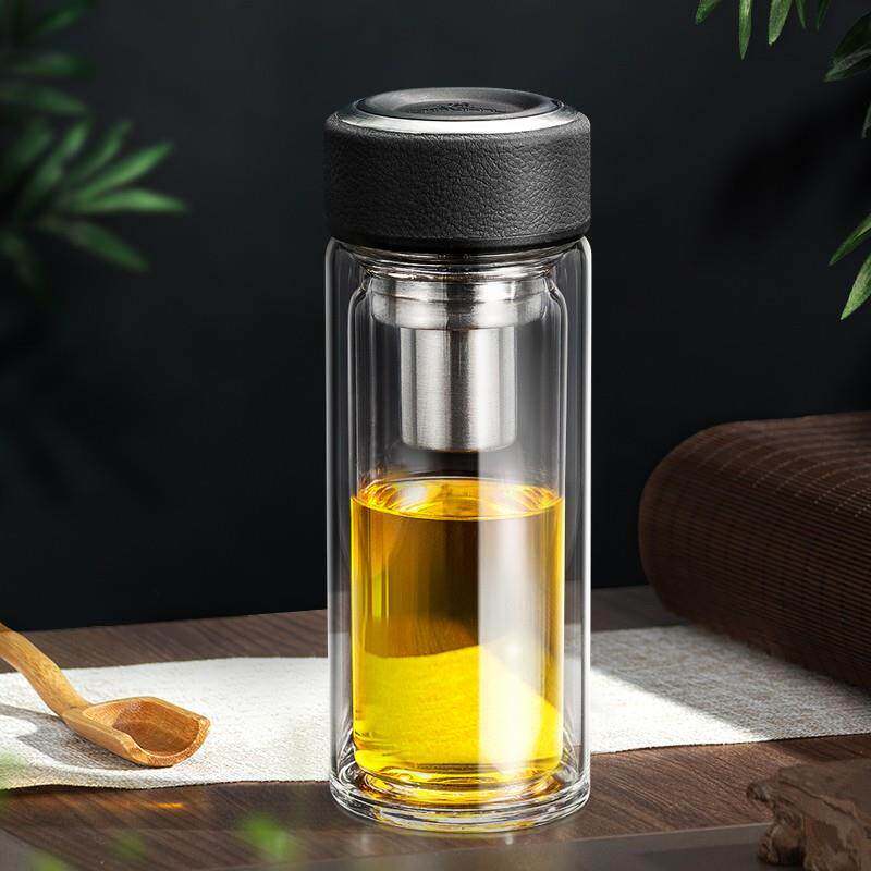 水杯万象官方旗舰店双层玻璃加厚透明车载办公泡茶玻璃杯