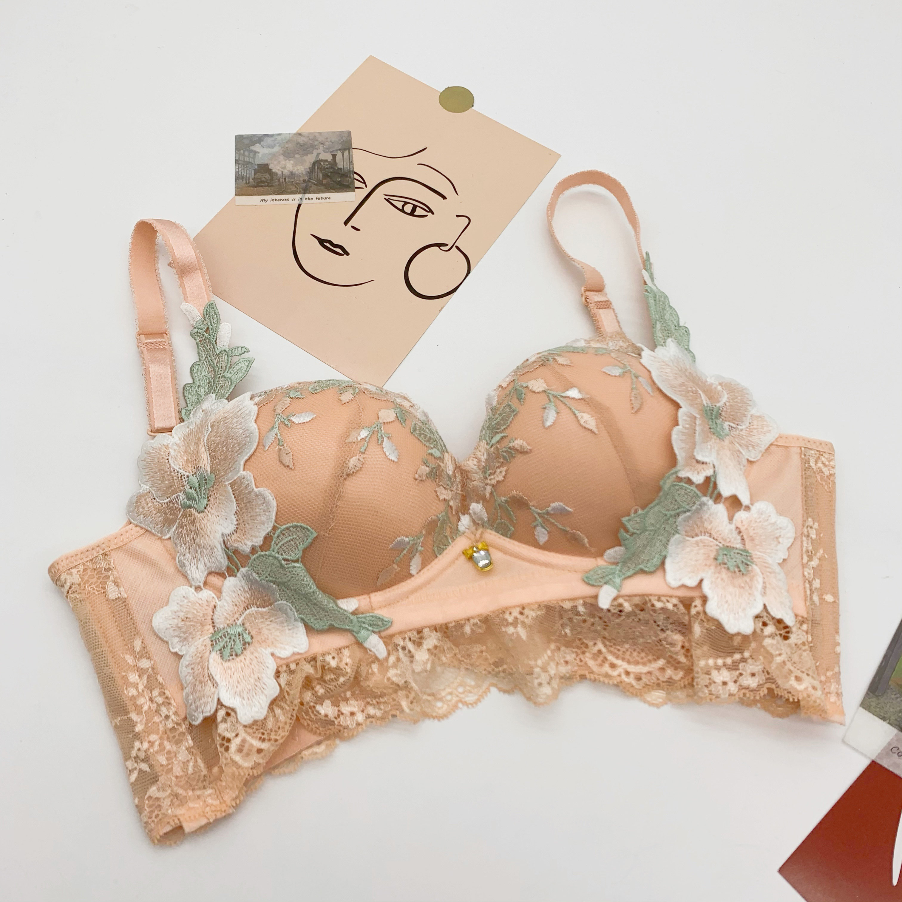 性感下垂内衣文胸钢圈整型调整刺绣副乳托收文胸