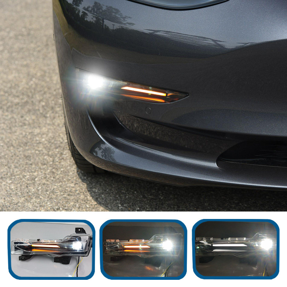 适用于1921款特斯拉原厂雾灯总成改装毛豆model3前雾汽车灯泡