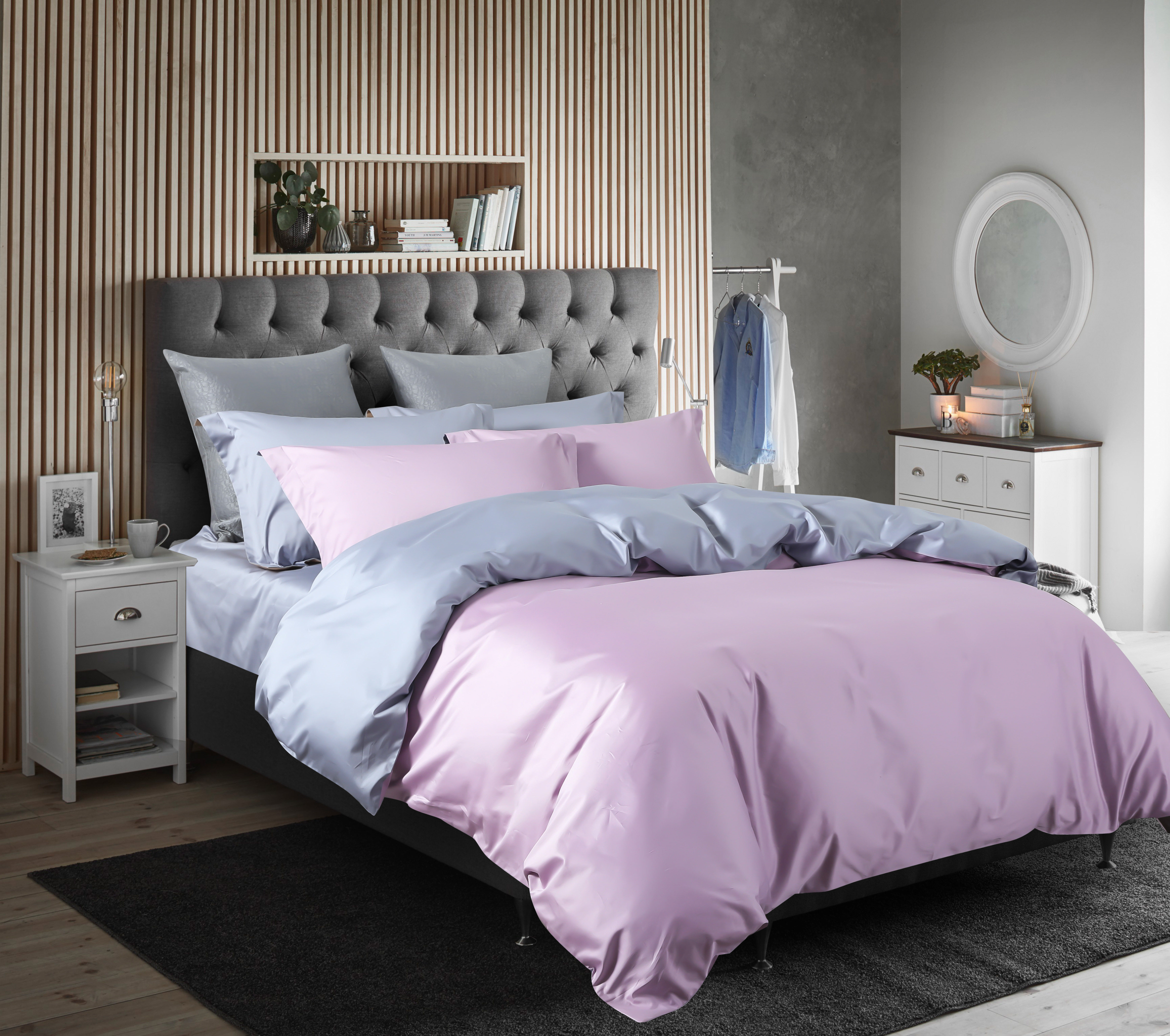 黛富妮100支匹马棉贡纯棉四件件套套件睡床简约床品套件