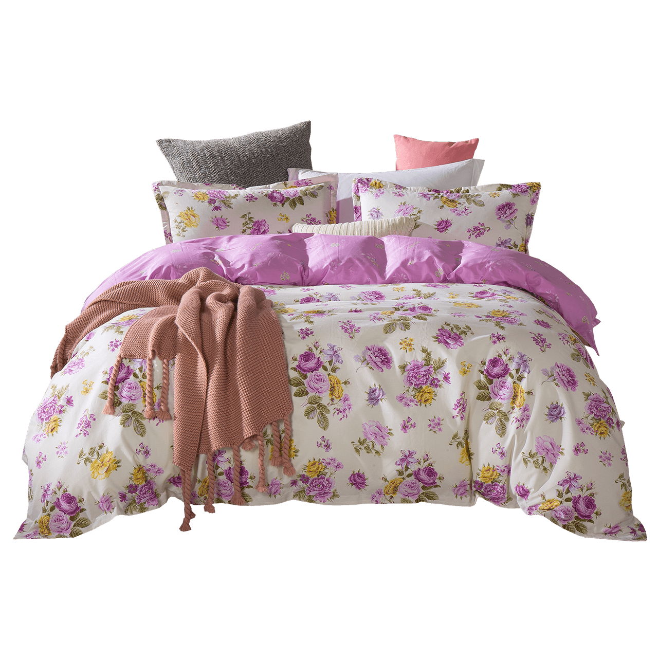 件套专柜同款黛富妮纯棉床单四件床盖15米18m床品套件