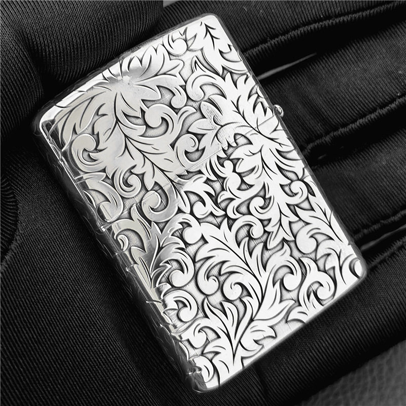 zippo正品纯银打火机精雕大唐唐草原装正版diyzippo