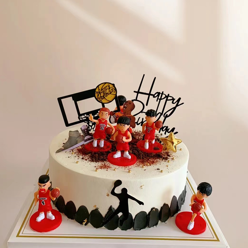 篮球灌篮高手蛋糕装饰摆件男孩小子主题生日球鞋节日装扮用品