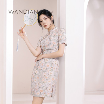 Wandian Monet Impressionist ພິມ Cheongsam Dress Summer ໃຫມ່ແບບຈີນໃຫມ່ Cheongsam 1232N53SJ3