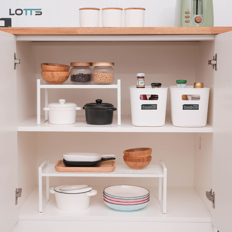 北欧橱柜分层置物架台面可叠加碗碟锅子架桌面调料品收纳架分层架