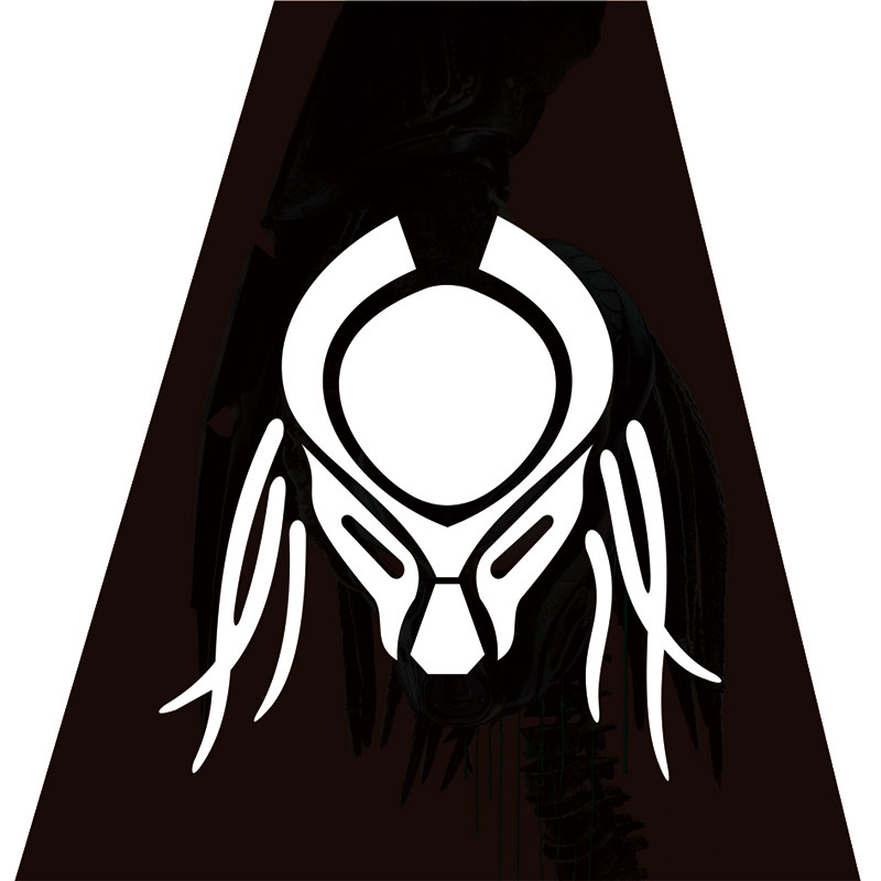 铁血战士predator头像标志反光贴纸网红油箱电动汽车装饰贴