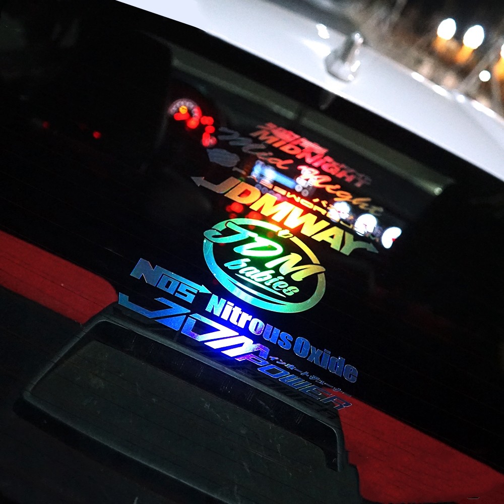 湾岸车贴七彩镭射个性jdm日系风格套装防水汽车装饰贴