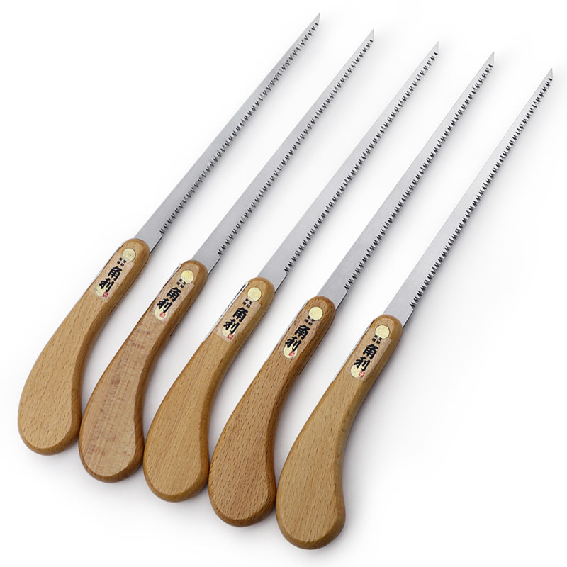 进口日本角利伐木家用小型直线锯手拉锯条木工手工锯