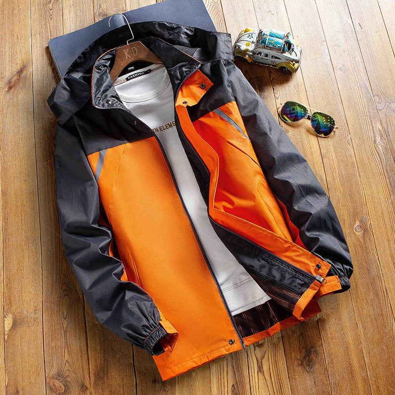 冲锋衣男薄款单层春秋季防风防水加大码外套休闲男士夹克定制logo