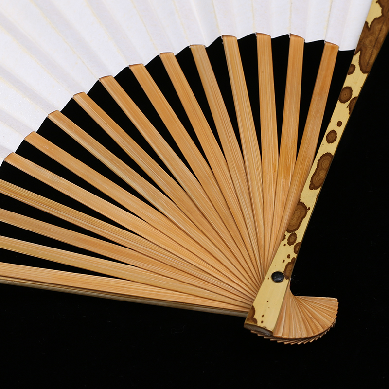 4-10寸手工梅妃竹折扇斑竹文玩扇竹芯男女式古风扇子空白苏工扇面
