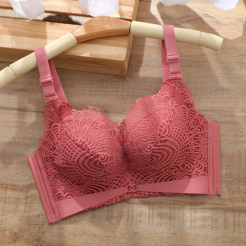 滑滑杯内衣女小胸聚拢加厚无钢圈调整型收副乳平胸专用文胸罩无磁