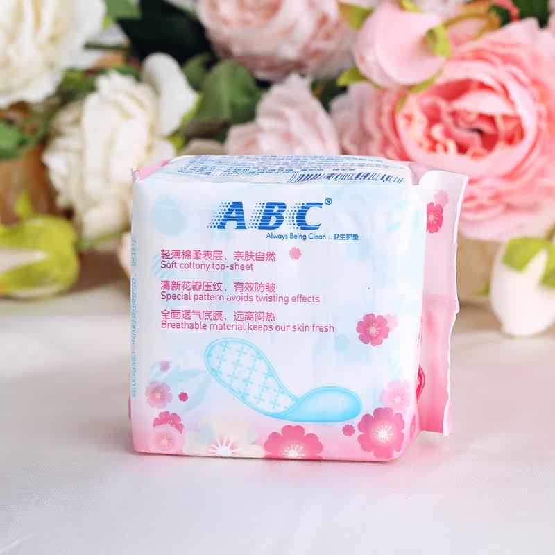 abc卫生巾护垫女超透气163mm淡雅雅棉20片淡香护垫