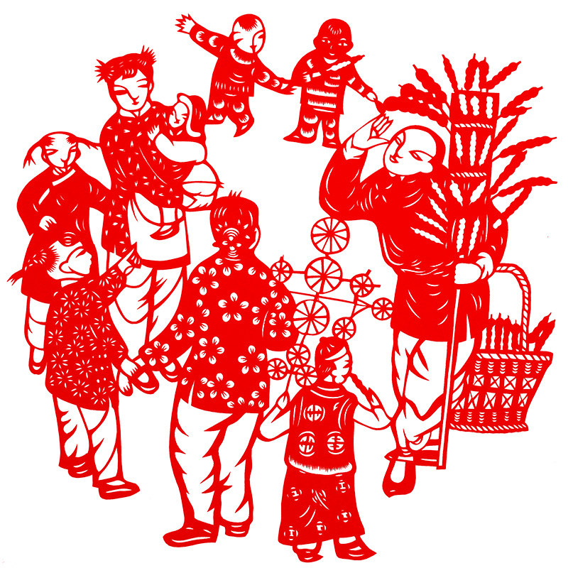 老北京手工剪纸中国国风装饰画特色作品民俗传统文化剪纸