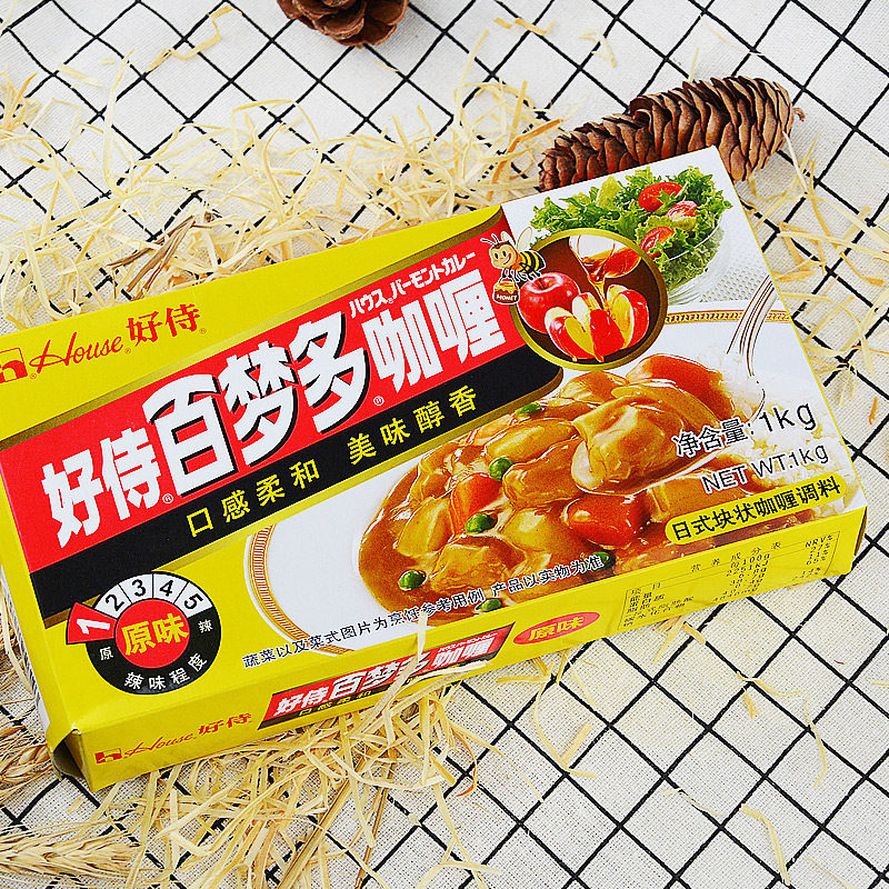 好侍百梦多咖喱1kg20盒整箱日式原味微辣餐饮商用装咖喱饭调料