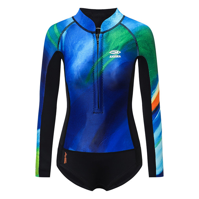 AXESEA 2mm Wetsuit wet clothes female green water-based neoprene surfing suits CR cold wetsuit AXESEA 2mm Wetsuit wet clothes female green water-based neoprene surfing suits CR cold wetsuit
