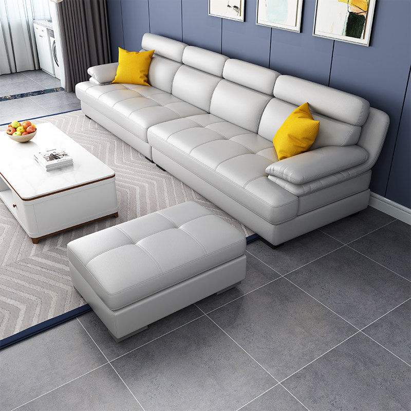 家用真皮沙发客厅大小户型组合单人三人位沙发贵妃皮艺沙发