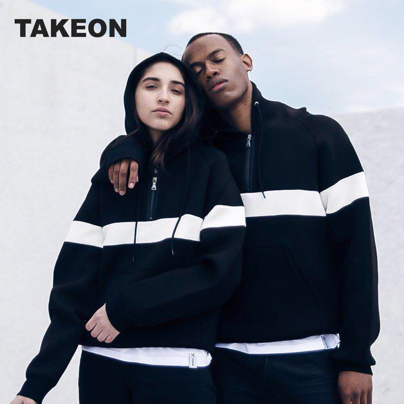takeon都市街头休闲时尚宽松舒适连帽长袖外套卫衣卫衣