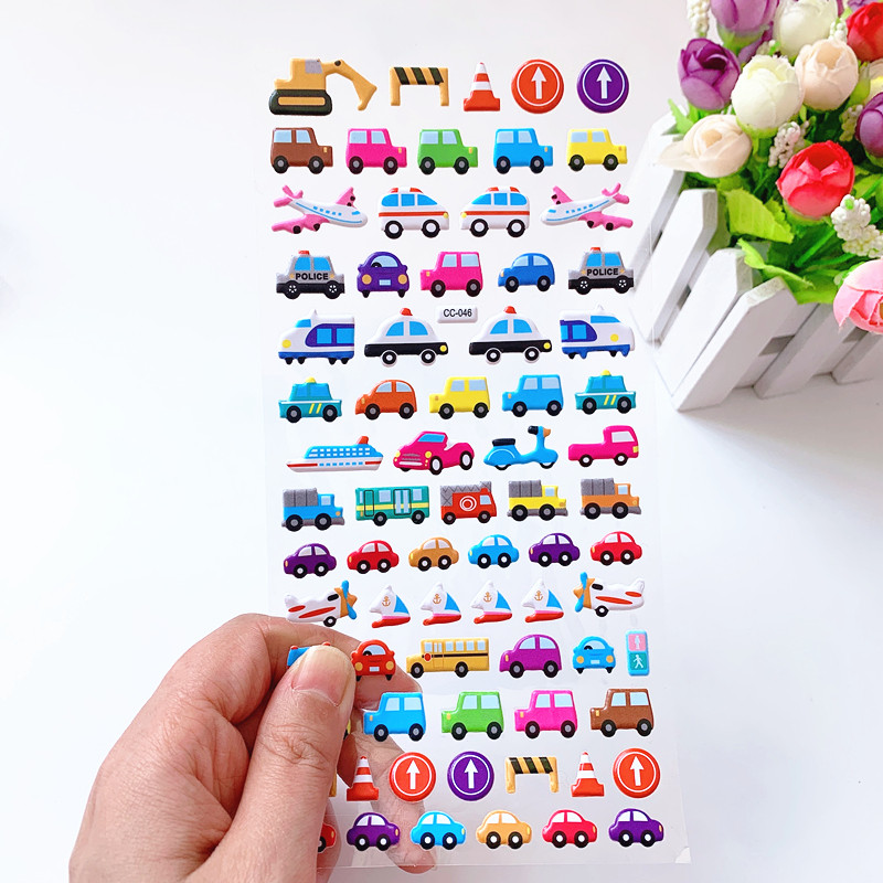 卡通小汽车小动动物儿童diy立体贴纸幼儿园宝宝贴纸