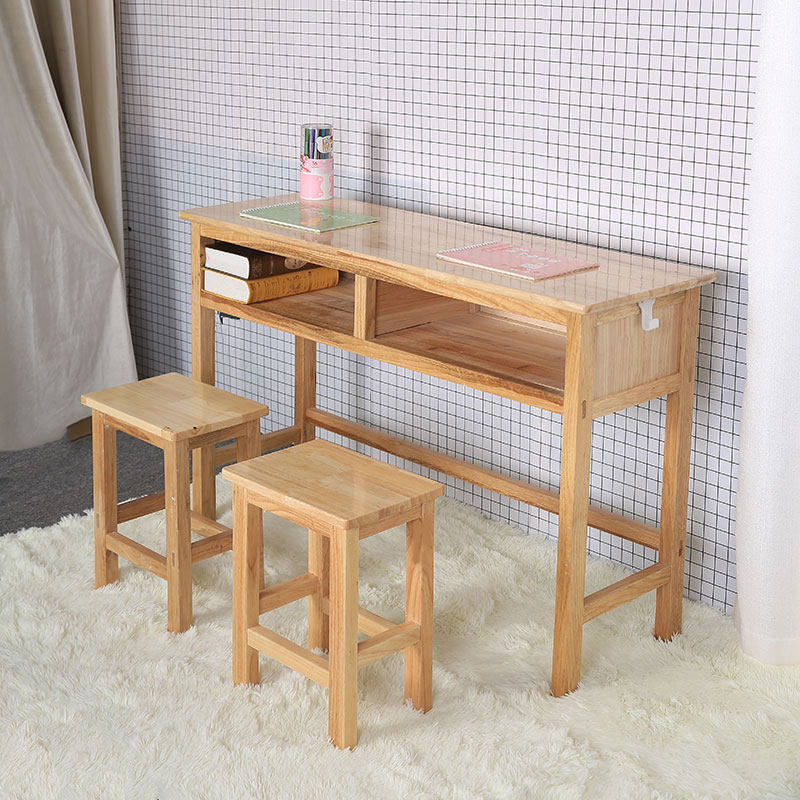 实木双人课桌椅中小学生学校家用儿童培训辅导学习课桌椅