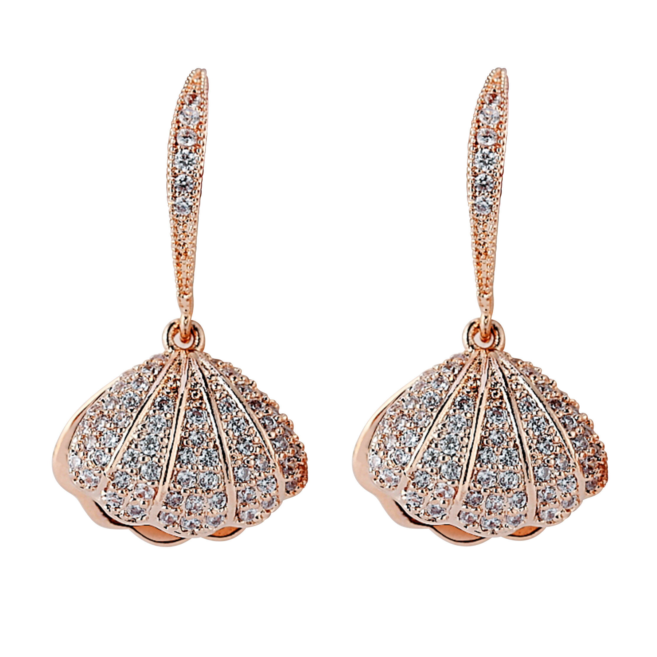 2020年新款扇贝耳环贝壳珍珠高级气质耳钉韩国耳环