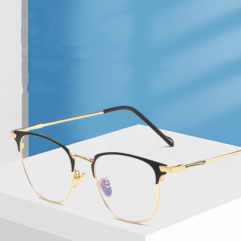 2020新款防蓝光眼镜框金属眉毛眼镜架男方方框眼镜架