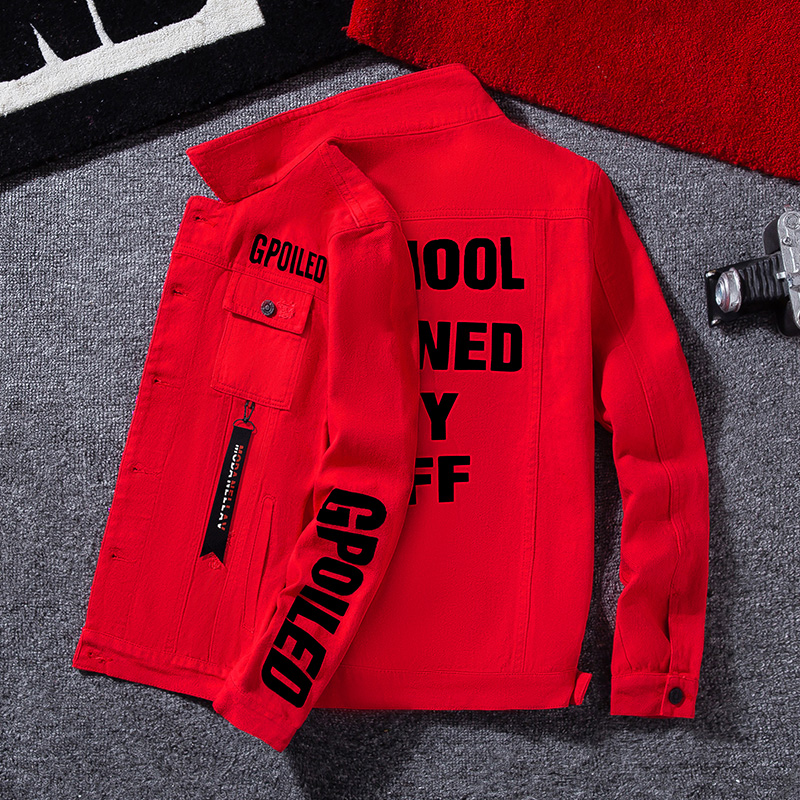 春季牛仔外套男士韩版修身秋冬款青少年休闲潮流男装牛仔衣服夹克