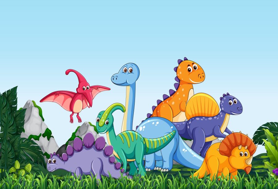 恐龙动物主题派对装饰生日海报背景墙布置品定节日装扮用品