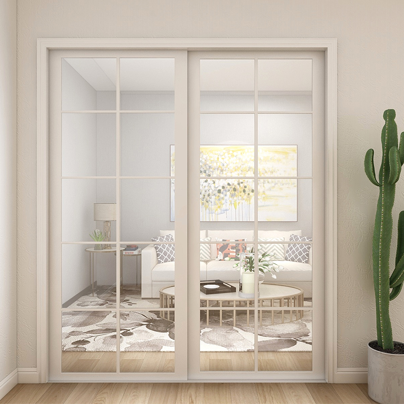 百顺顺邦黑框极窄推拉门钢化玻璃隔断轻奢厨房阳台卧室门