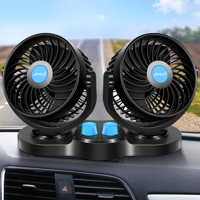 车载风扇24v大货车12v伏小面包车制冷静音双头车用电扇