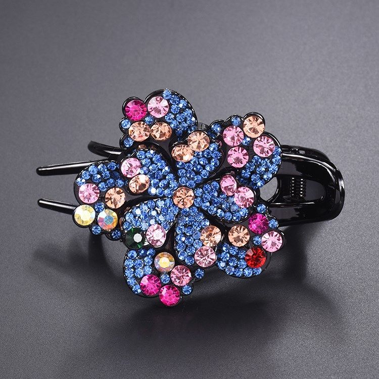 气质夹发盘头发复古森系简约花朵小清新顶夹大号发饰