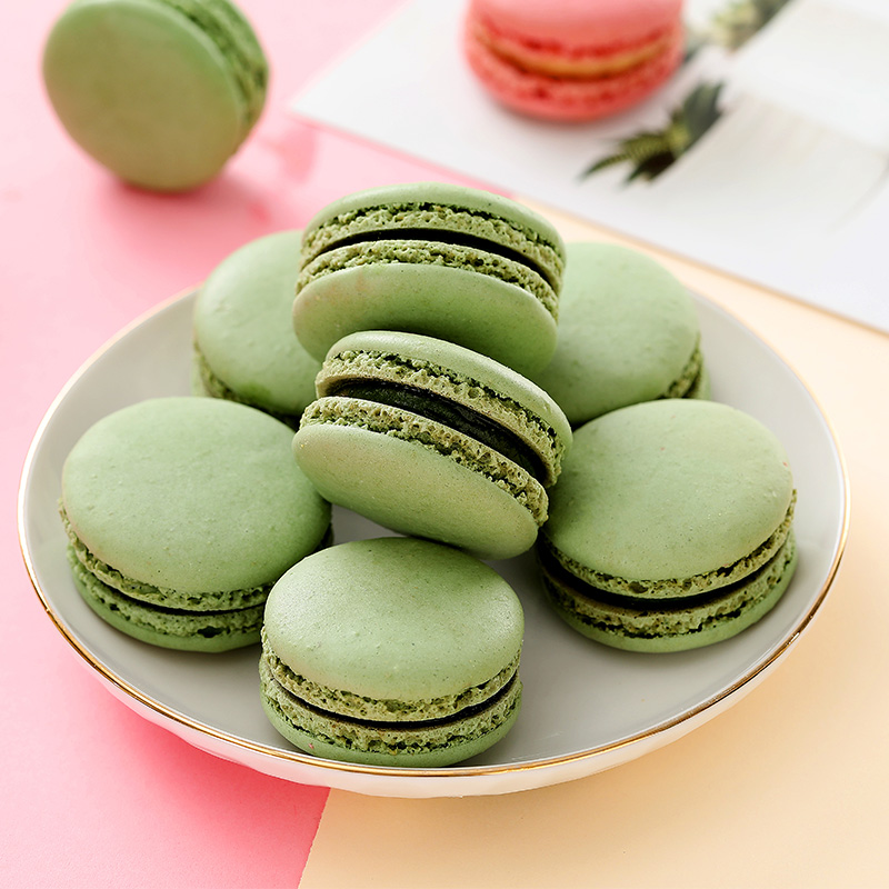 法式马卡龙甜点绿色6枚西式手工糕点点心饼干西式糕点
