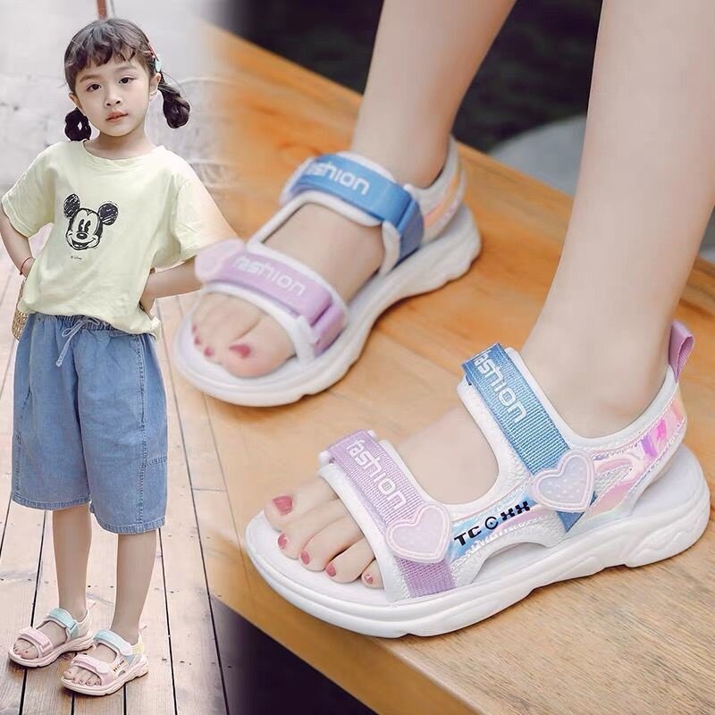 女童童鞋凉鞋2021年新款夏季儿童小女孩中大运动凉鞋