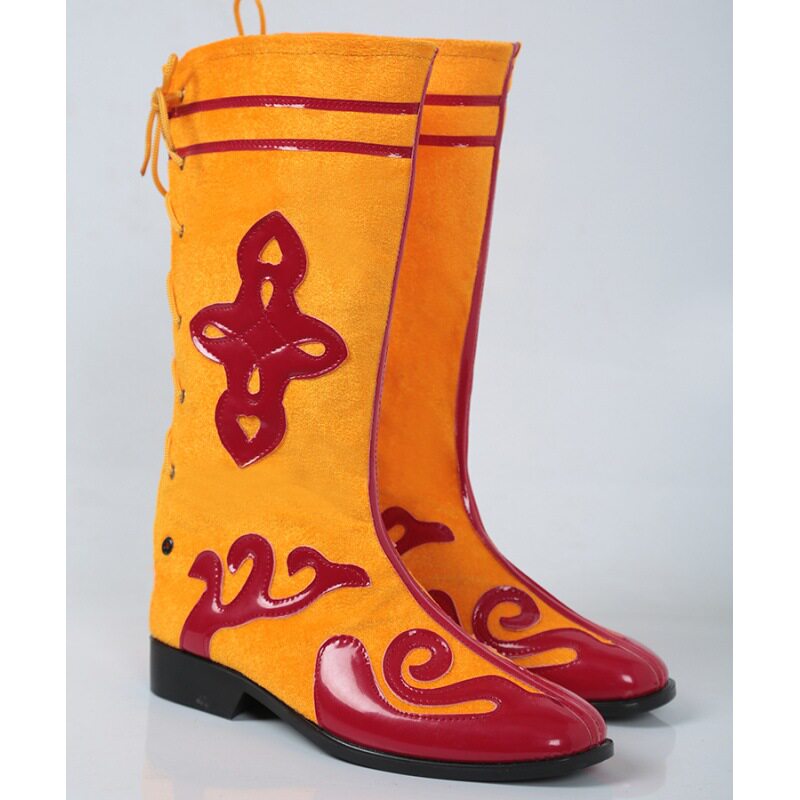 舞蹈靴女长筒蒙古族皮靴新疆跳舞舞鞋藏族戏剧表演时尚雪地靴