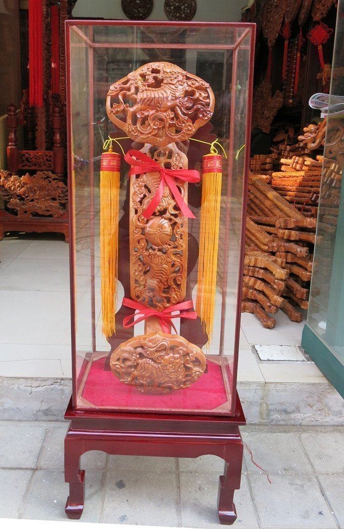 桃木肥城精雕龙凤立式如意80cm富贵摆件高档摆件