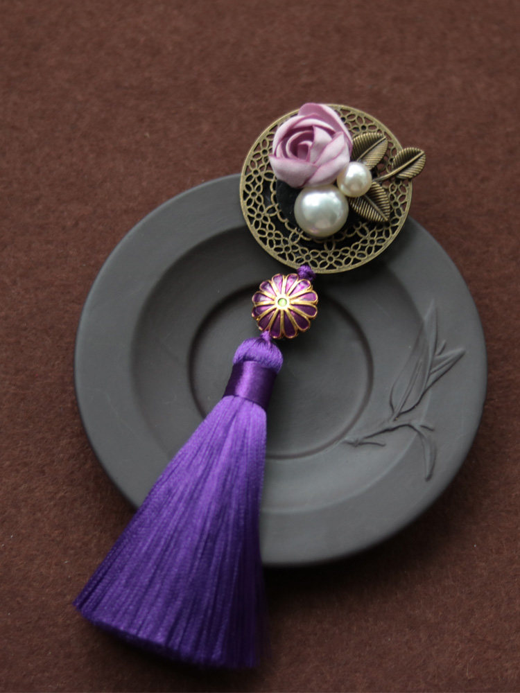 流苏压襟挂件旗袍挂饰中国国风复古配饰开衫胸针