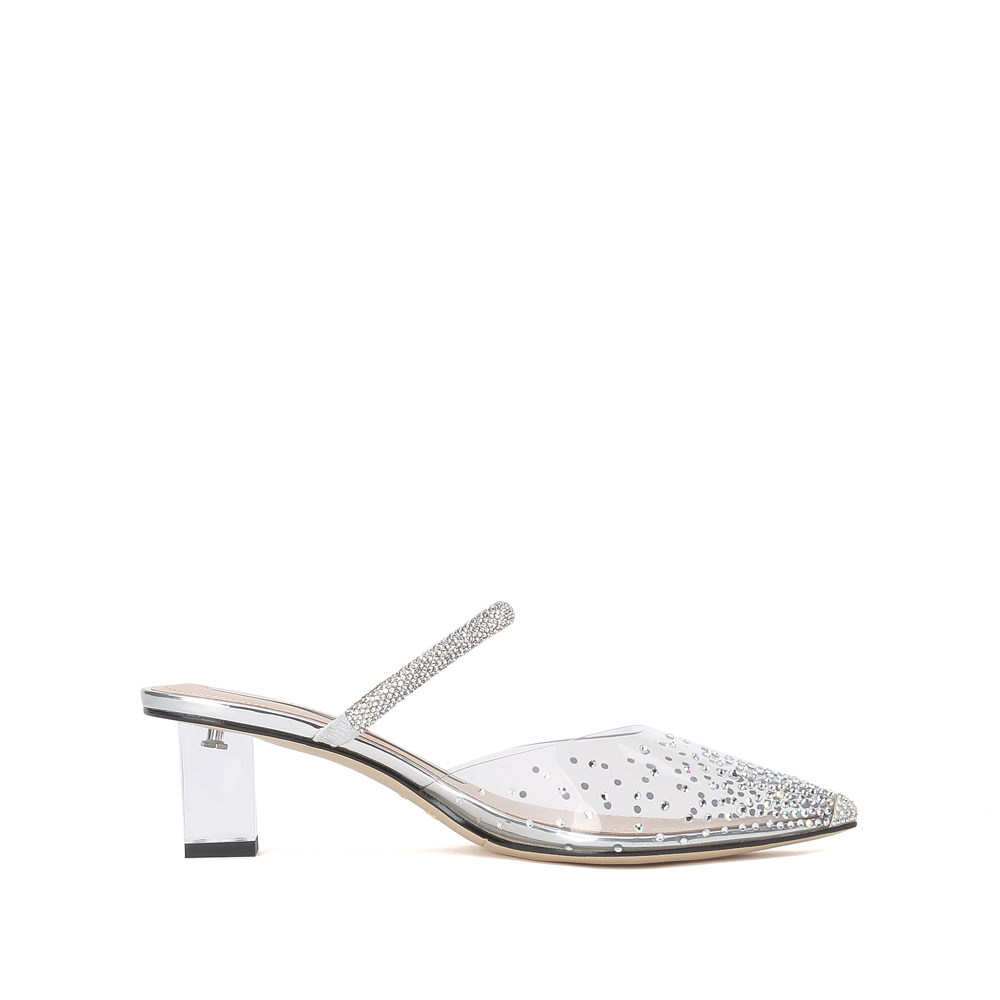 思加图凉鞋春秋水钻胶片水晶鞋风水仙女新款9pv35ch0时装凉鞋