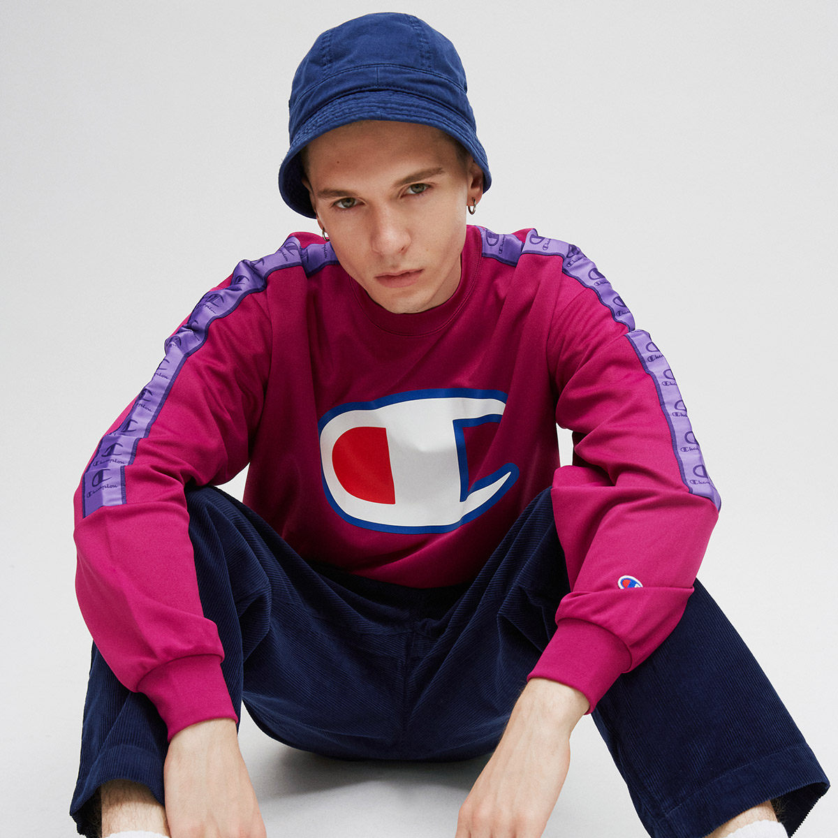 champion冠军2020秋冬新款男式撞色串标圆领卫衣卫衣